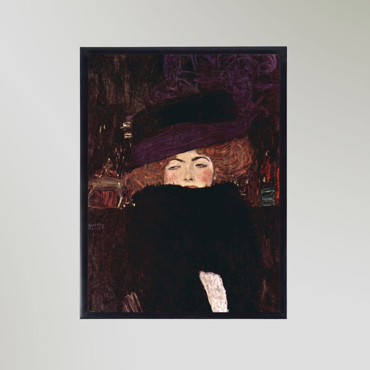 Dame Mit Hut Und Federboa (1909) By Gustav Klimt Painting Art Print